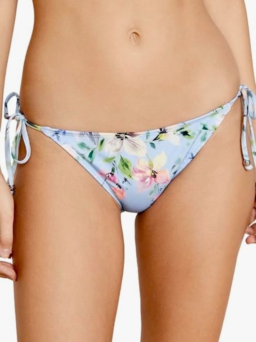 Shoshanna Clean Triangle Bikini Bottoms in Light Blue/Blush size XS